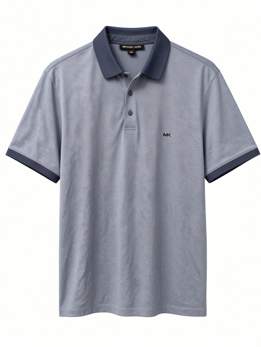 Michael Kors Men's Light Blue Polo with Navy Trim size L